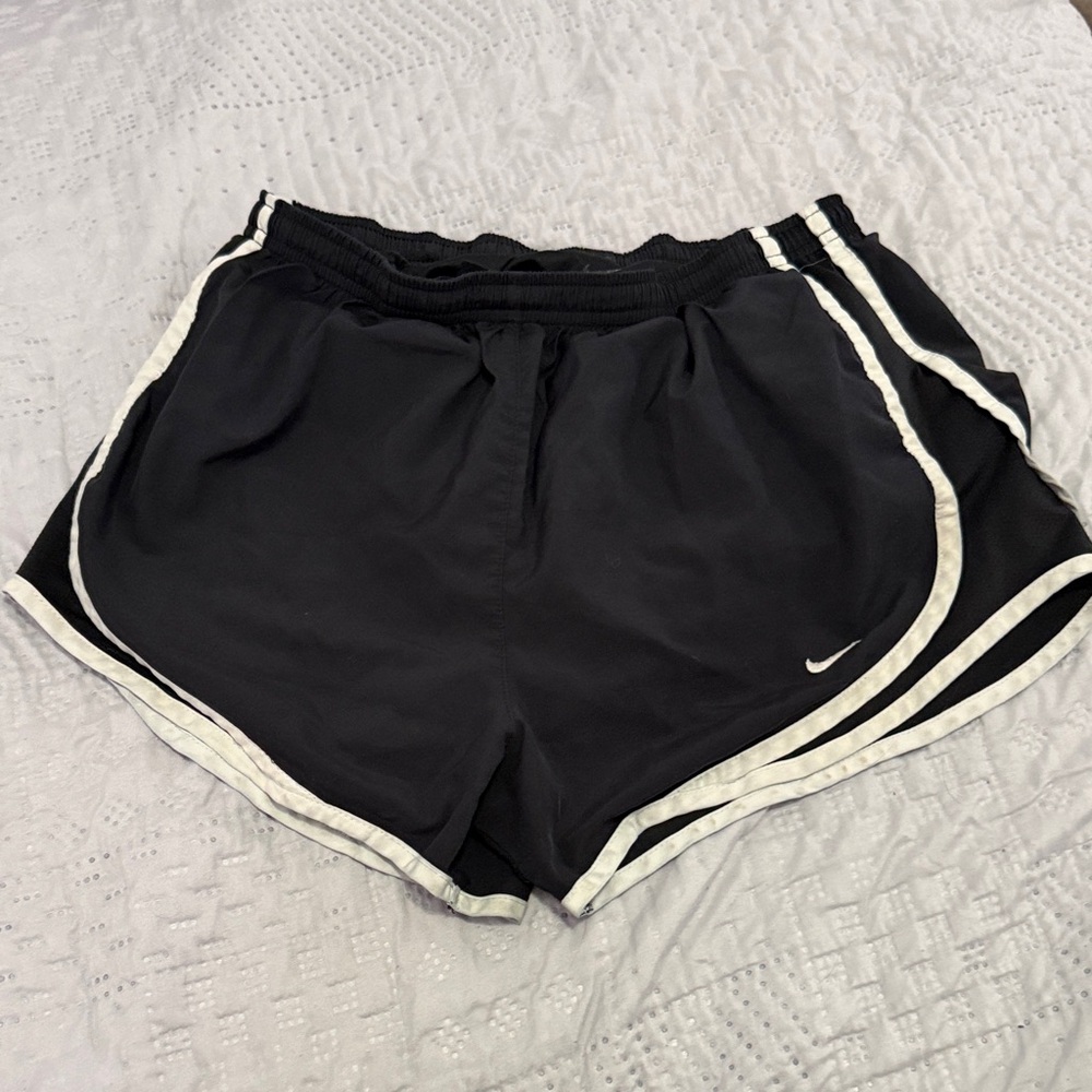 Nike Women's Black and White Athletic Shorts